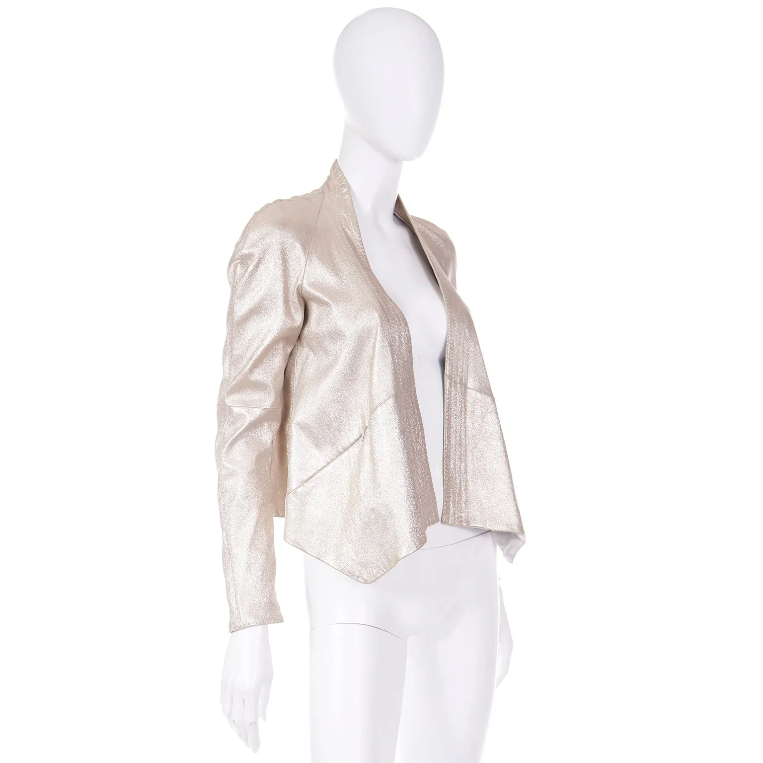 1990s Donna Karan Lambskin Leather Gold Suede Vintage Jacket