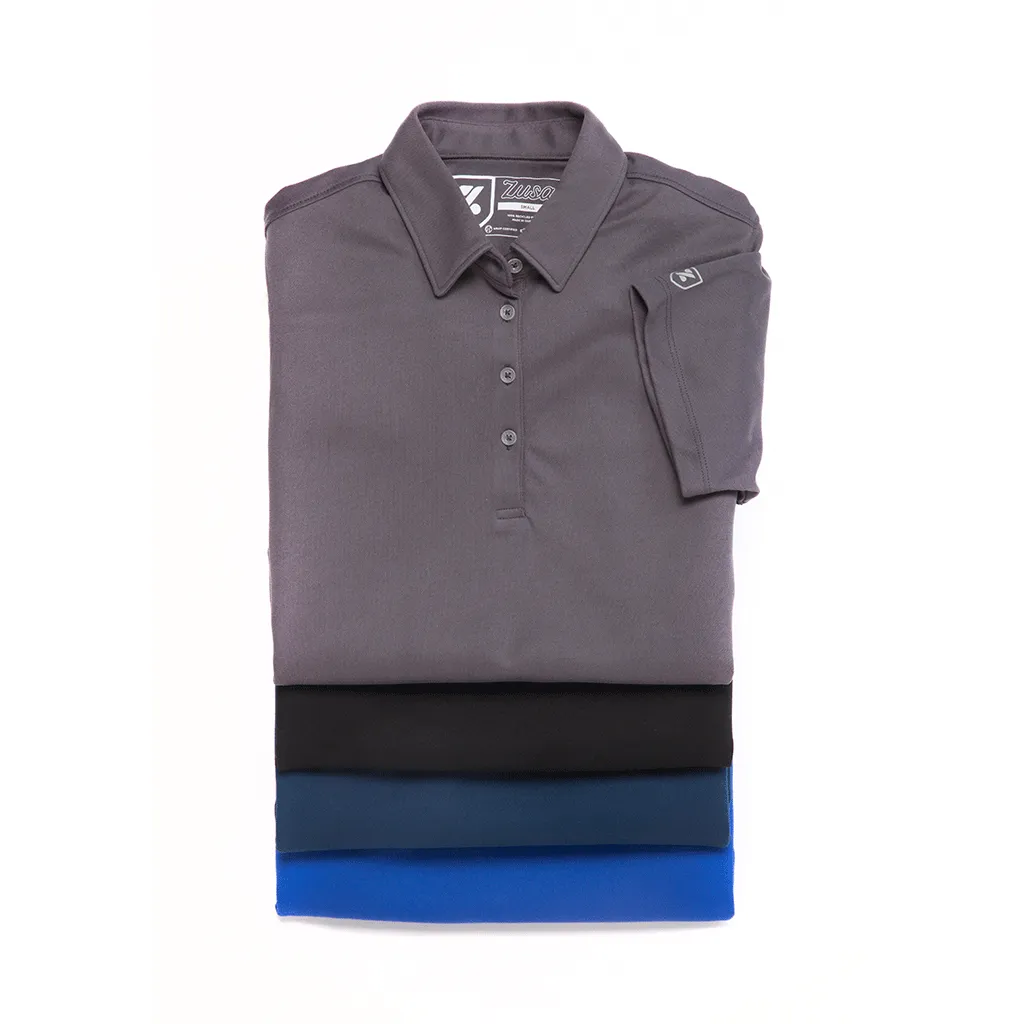 48-Hour Zusa Men's Black Everyday Pique Polo