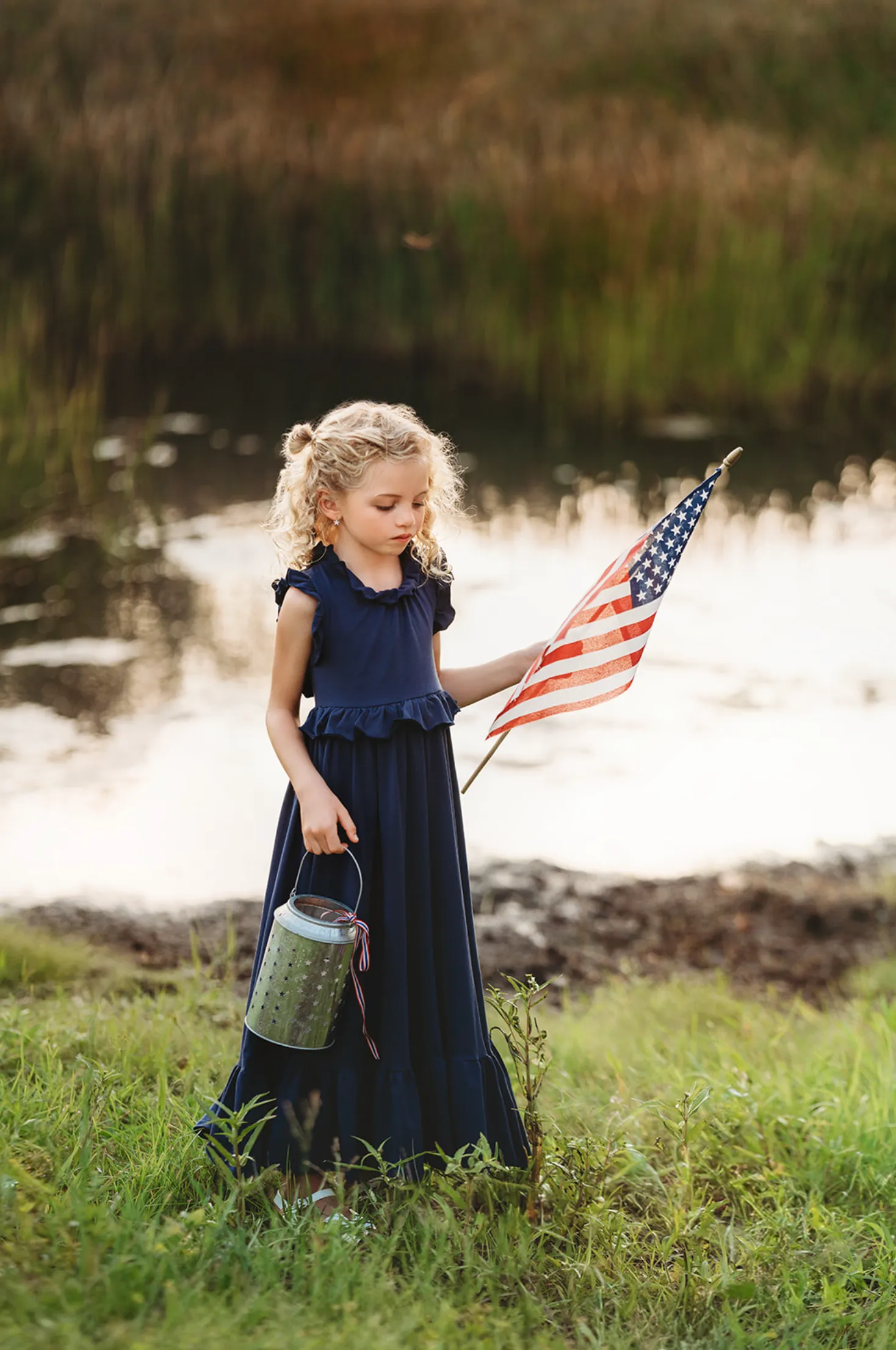 Abigail Ruffle Maxi Gown in Navy