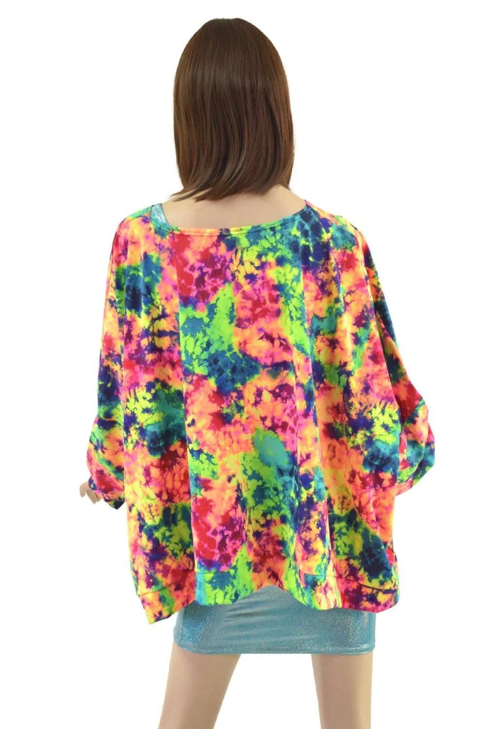 Acid Splash Long Sleeve Pullover Poncho