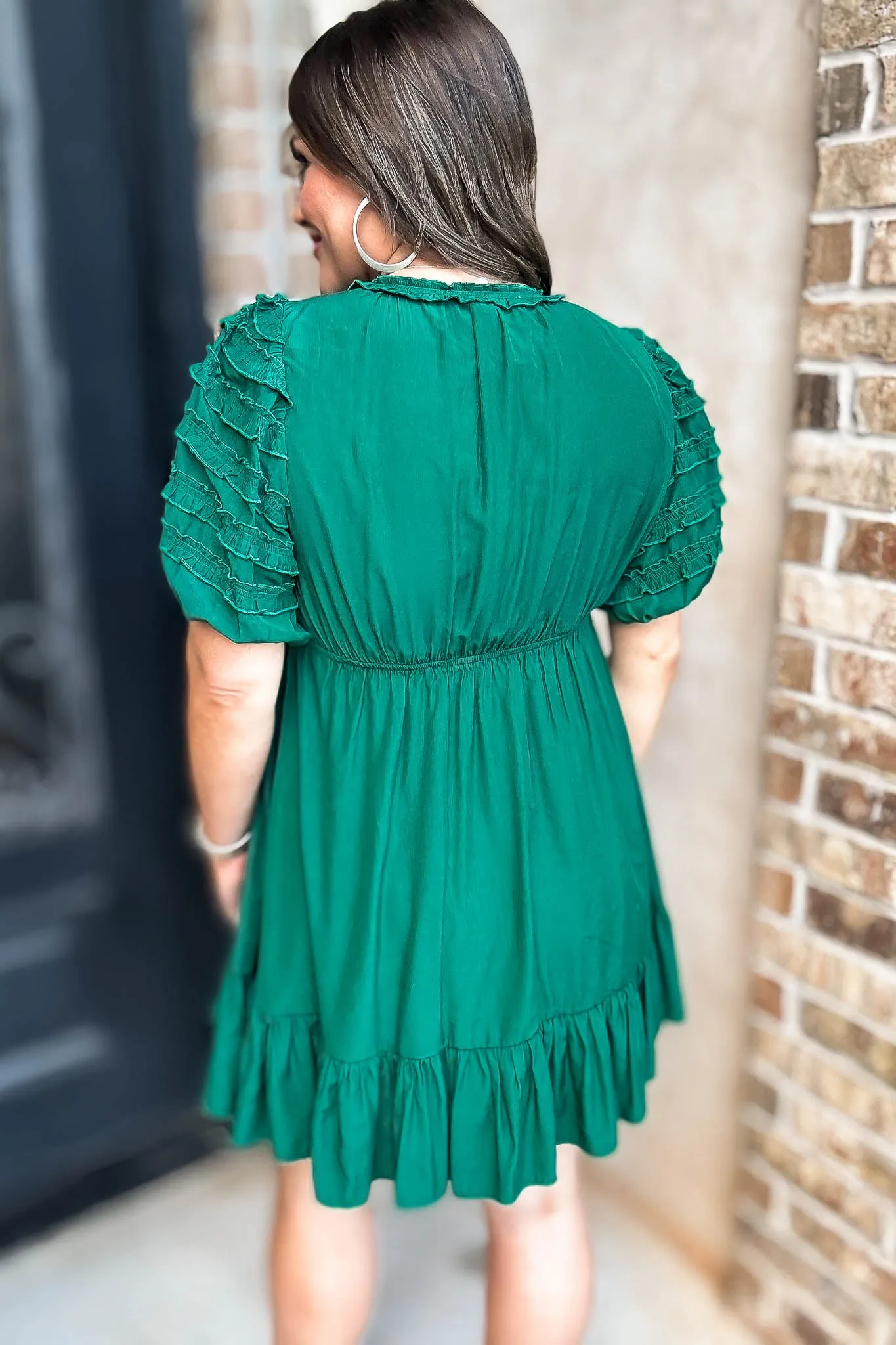 Adoring You Hunter Green Dress