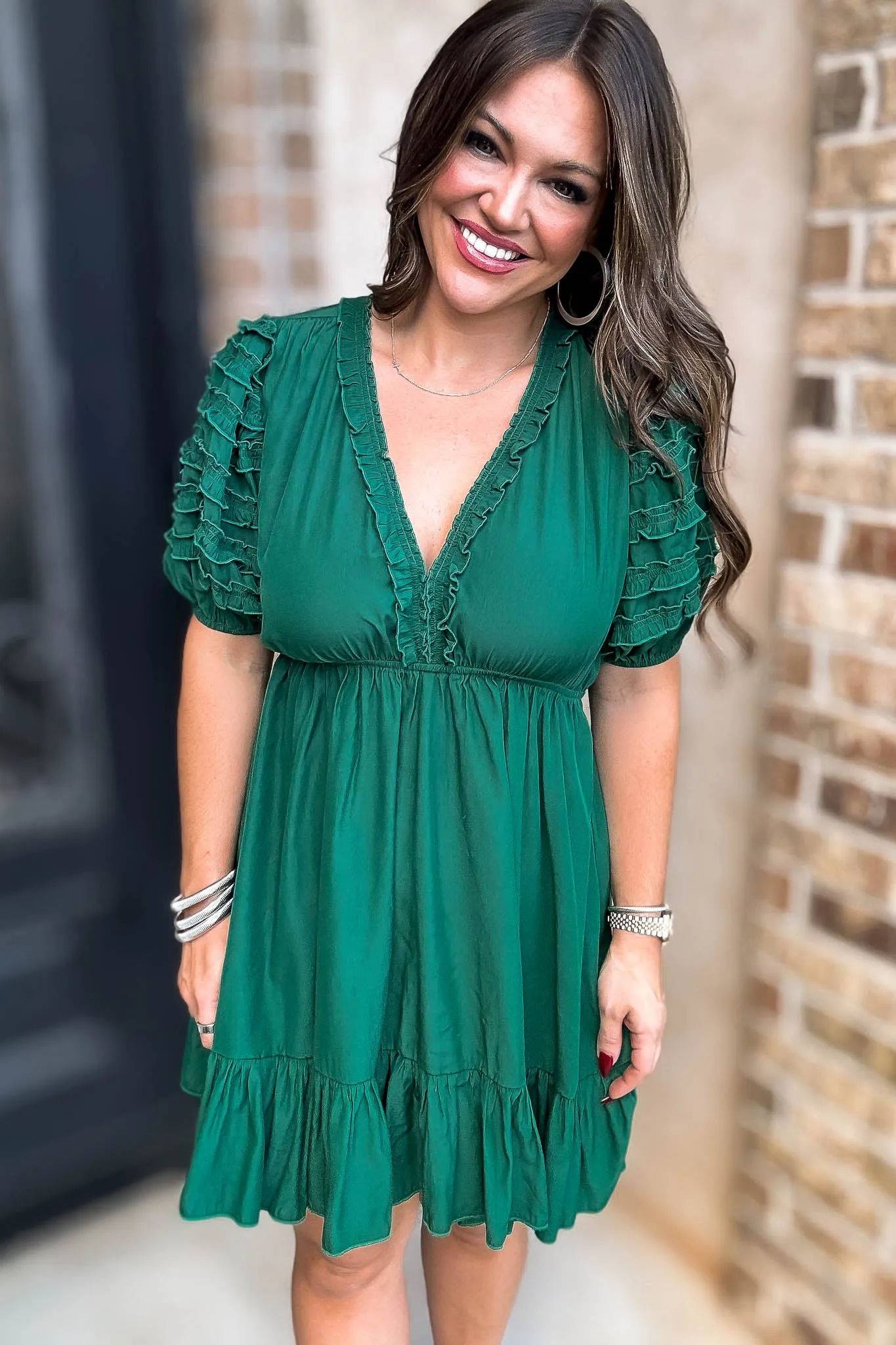 Adoring You Hunter Green Dress