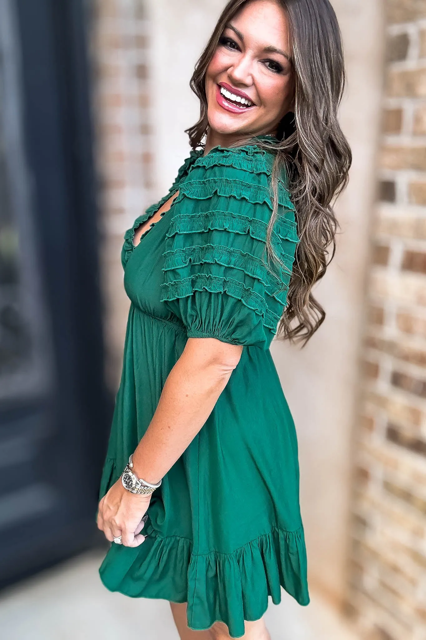 Adoring You Hunter Green Dress