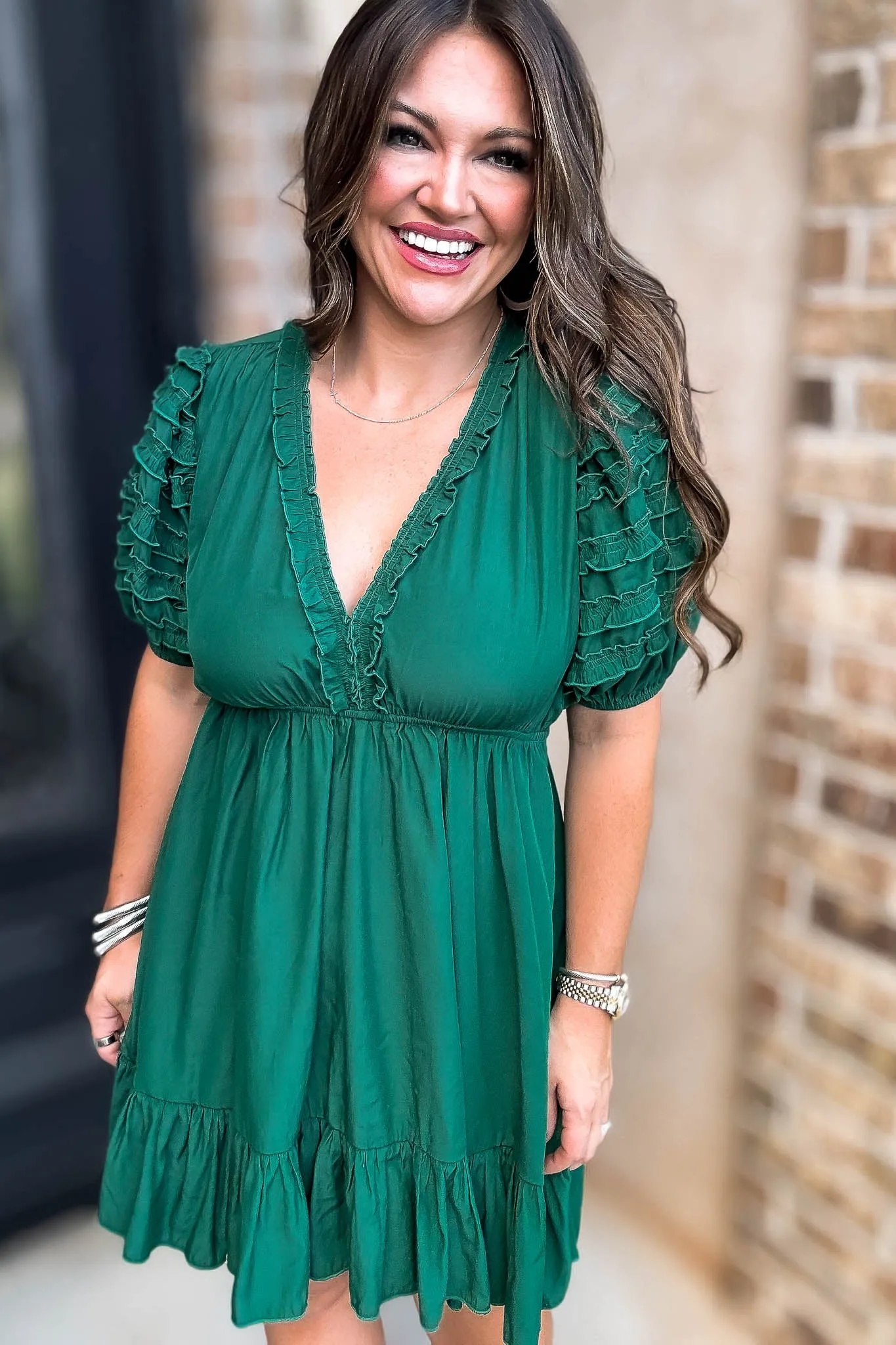 Adoring You Hunter Green Dress