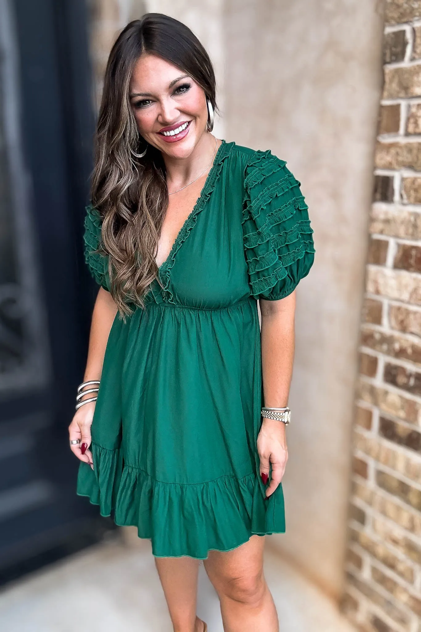 Adoring You Hunter Green Dress