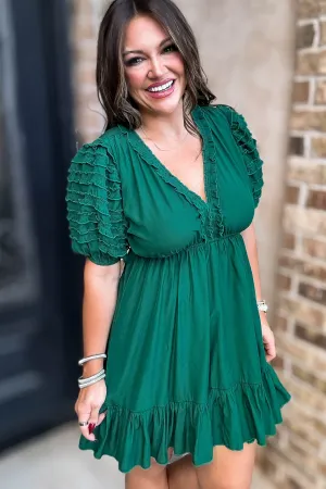 Adoring You Hunter Green Dress