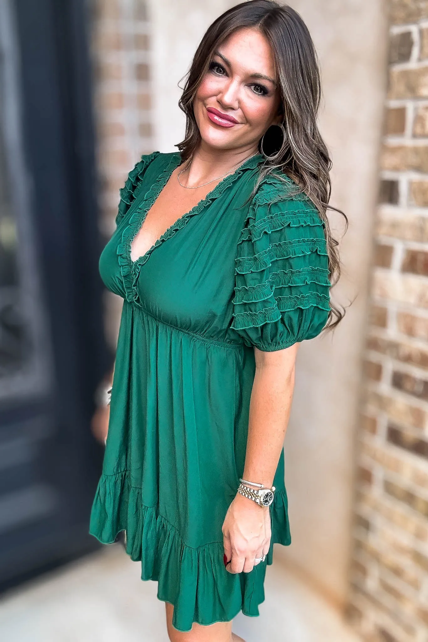 Adoring You Hunter Green Dress