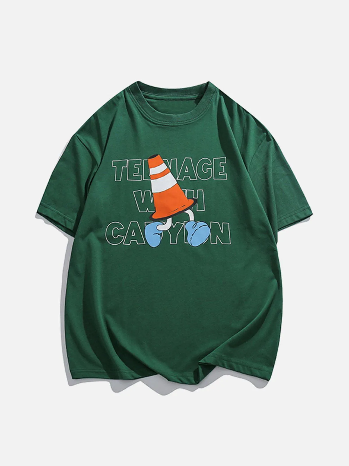 AlanBalen® - Cone Road Sign Walk Flocking Tee