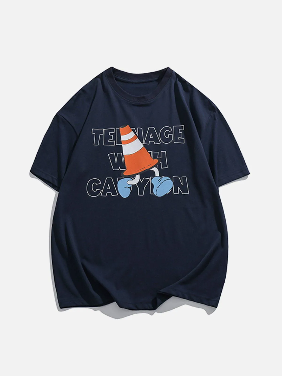 AlanBalen® - Cone Road Sign Walk Flocking Tee