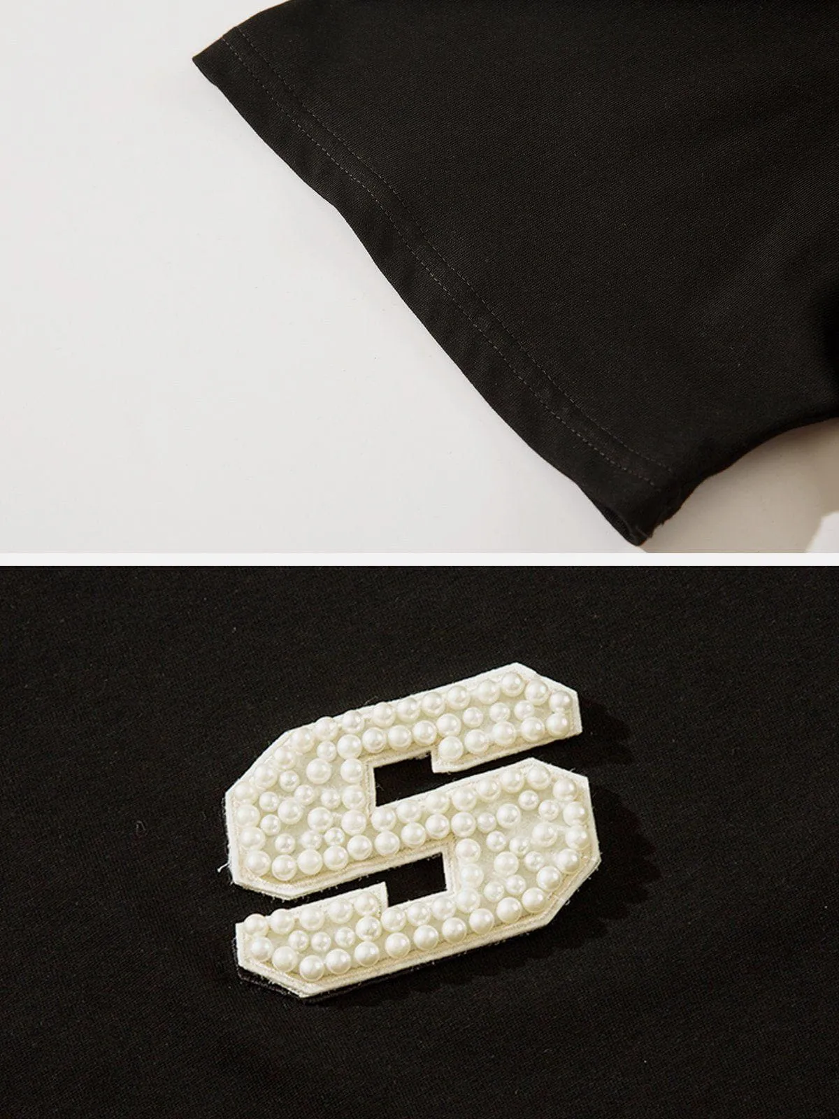 AlanBalen® - Flat Embroidery Velcro High-order Pearls Tee