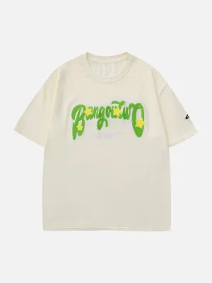 AlanBalen® - Flocking Letters Stars Tee