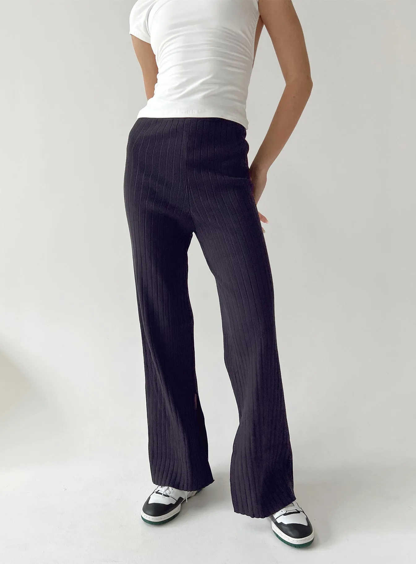 Allen Ribbed Pants Black