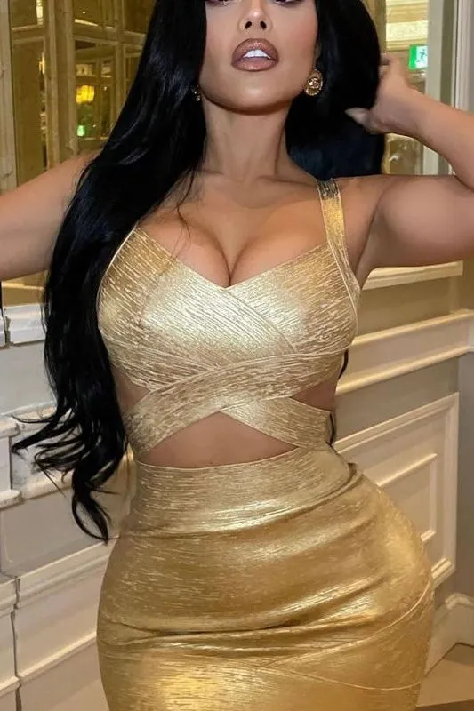 Ang Bandage Crop Top - Gold