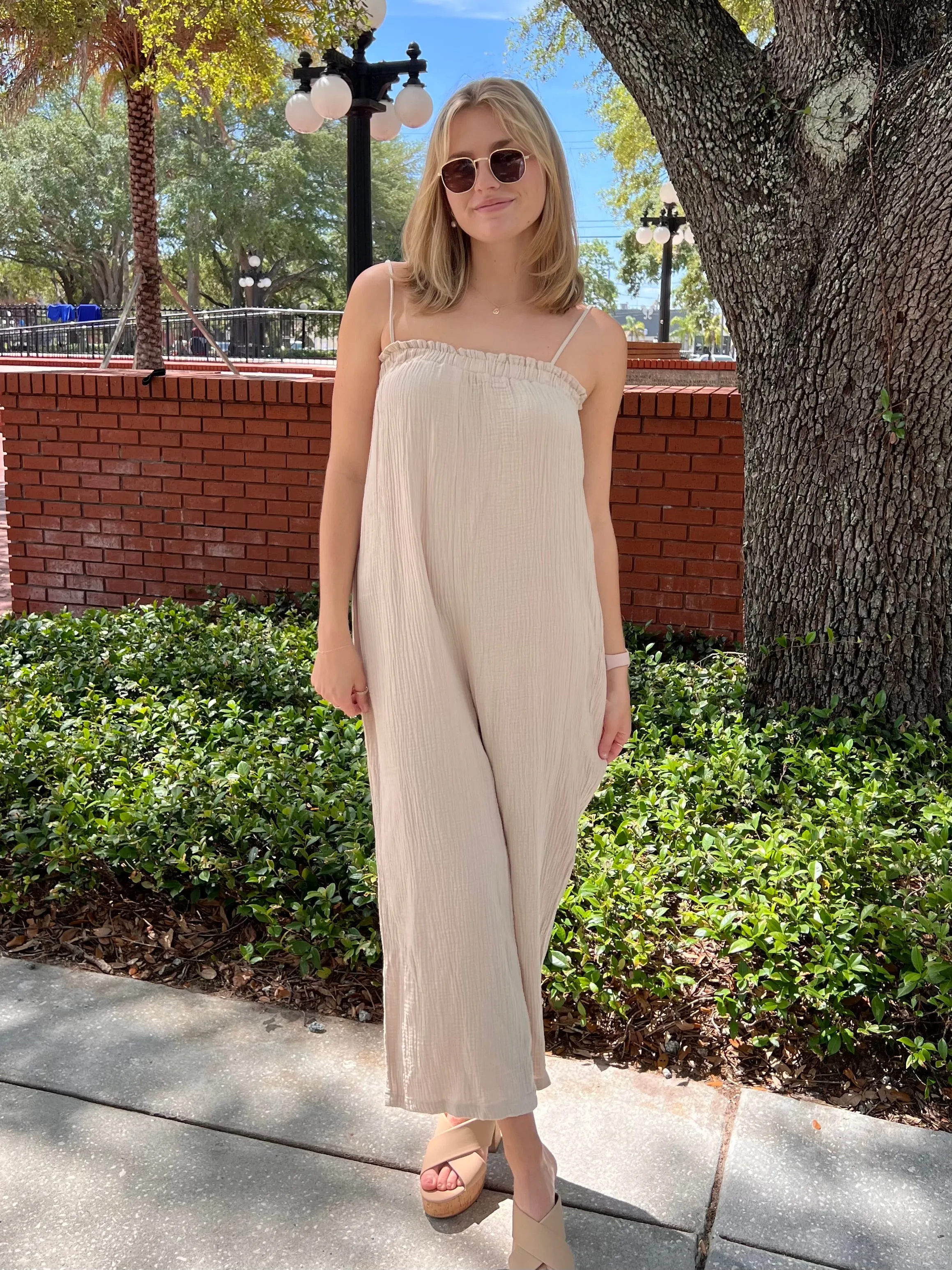 ASTER JUMPSUIT IN BEIGE