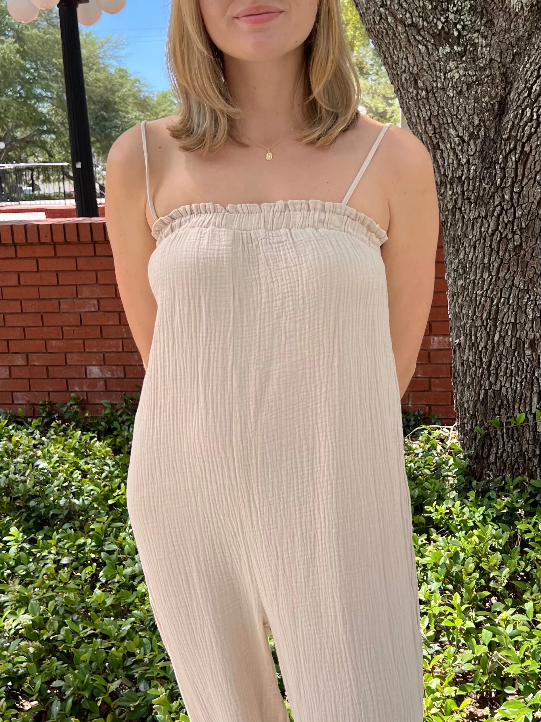 ASTER JUMPSUIT IN BEIGE