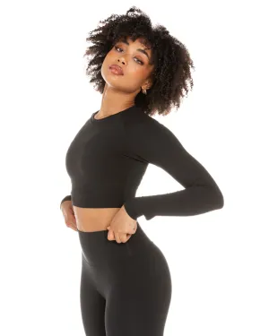 Aura Crop Long Sleeve - Black