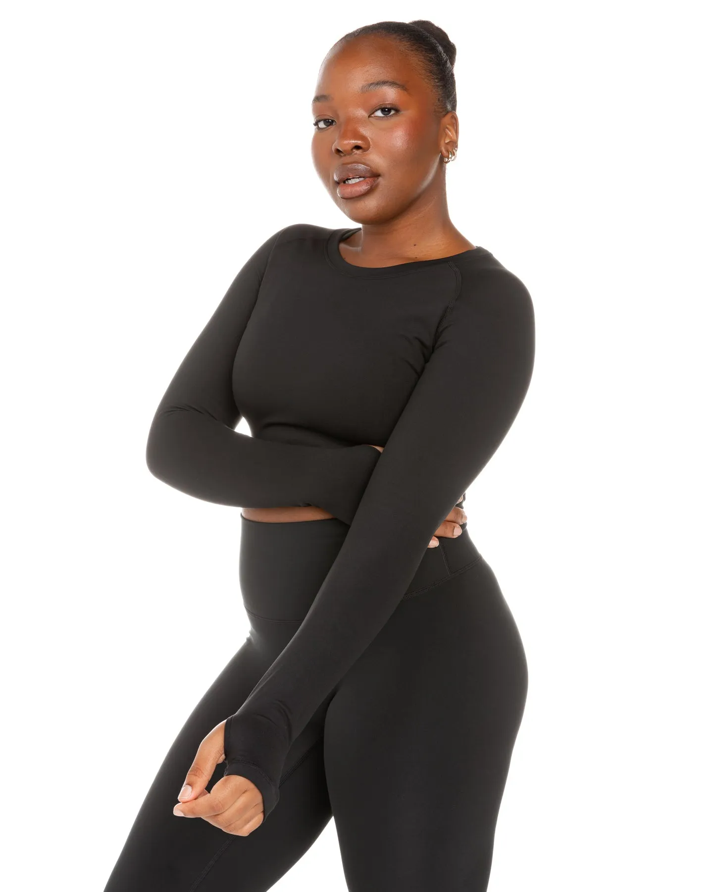 Aura Crop Long Sleeve - Black