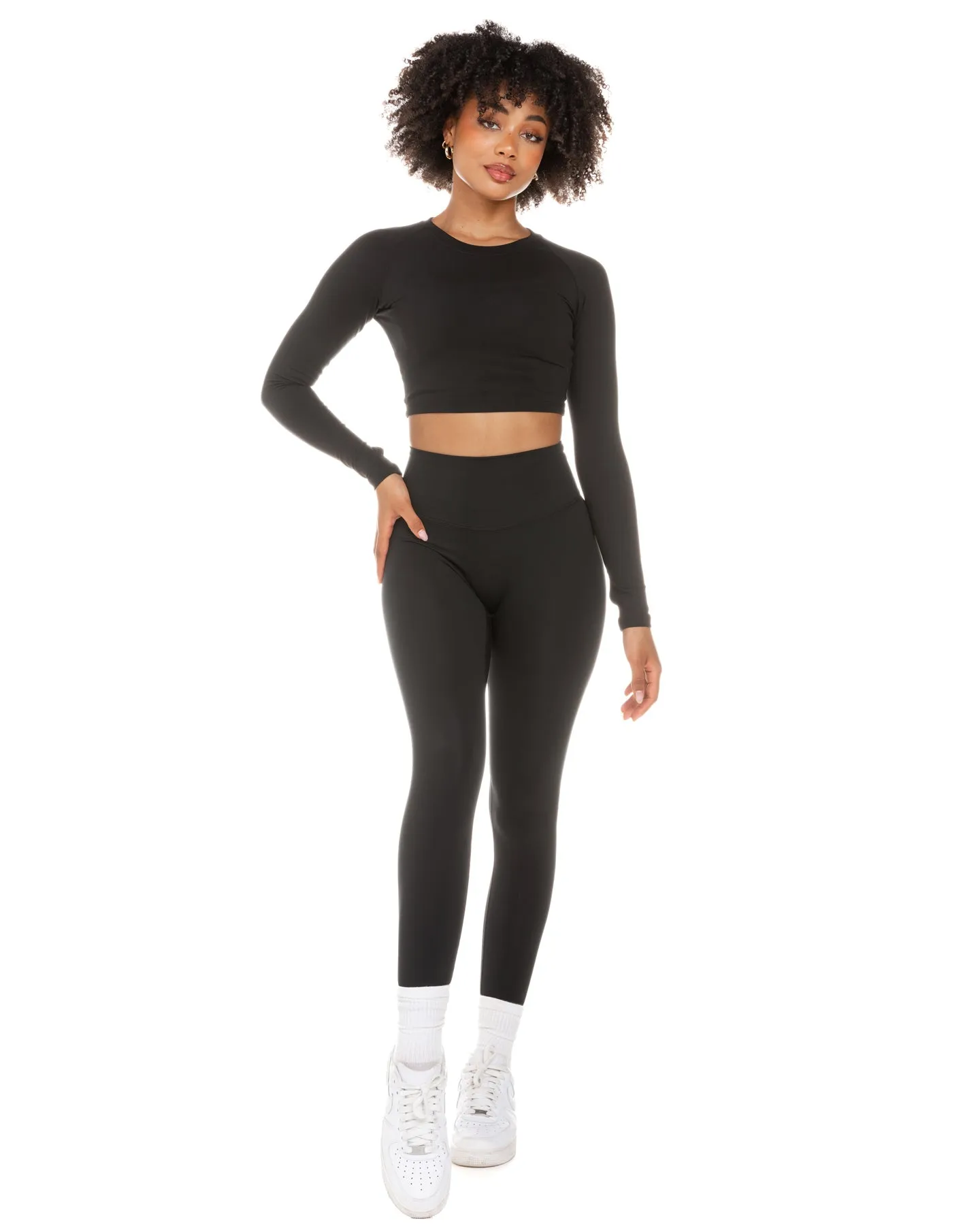 Aura Crop Long Sleeve - Black