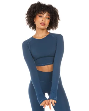 Aura Crop Long Sleeve - Navy