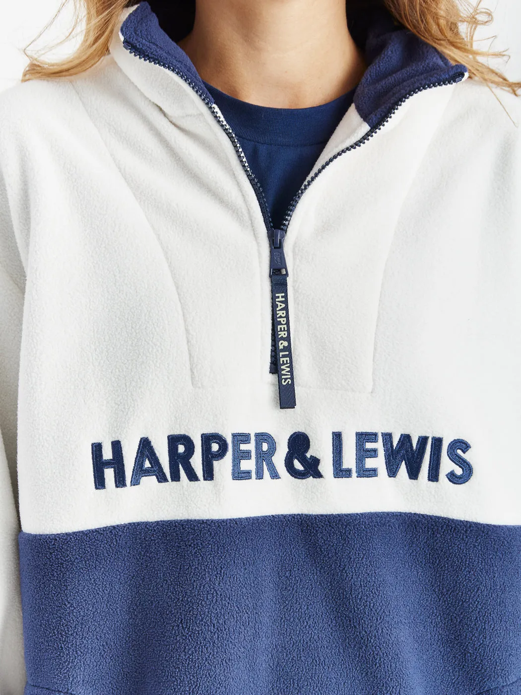 Berkley 1/4 Zip Fleece Navy & Cream