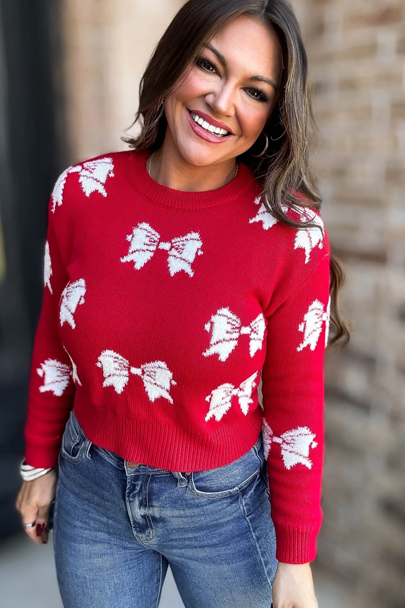 Betty Red Bow Sweater