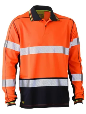 Bisley Taped Two Tone Hi Vis Polyester Mesh Long Sleeve Polo Shirt (BK6219T)