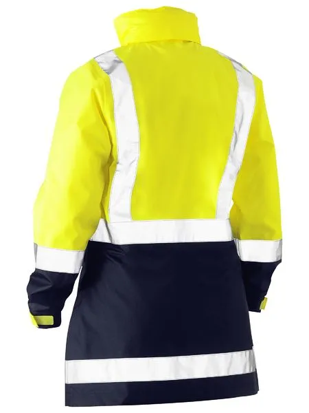 Bisley Women's Taped Hi Vis Recycled Rain Shell Jacket (BJL6766T)