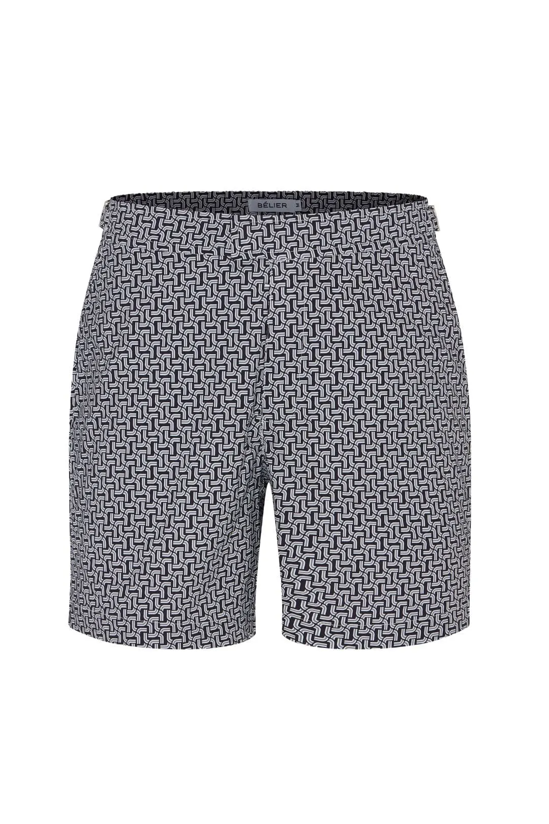 Black Chain Print Swim Short