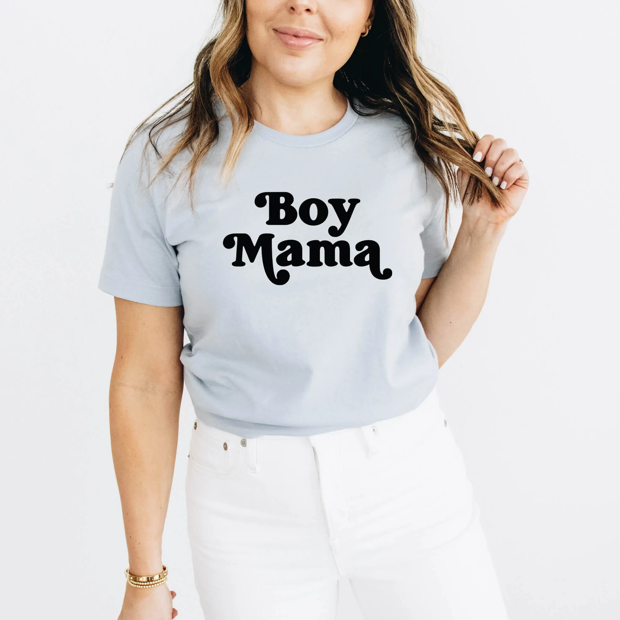 Boy Mama Graphic Tee | Light Blue