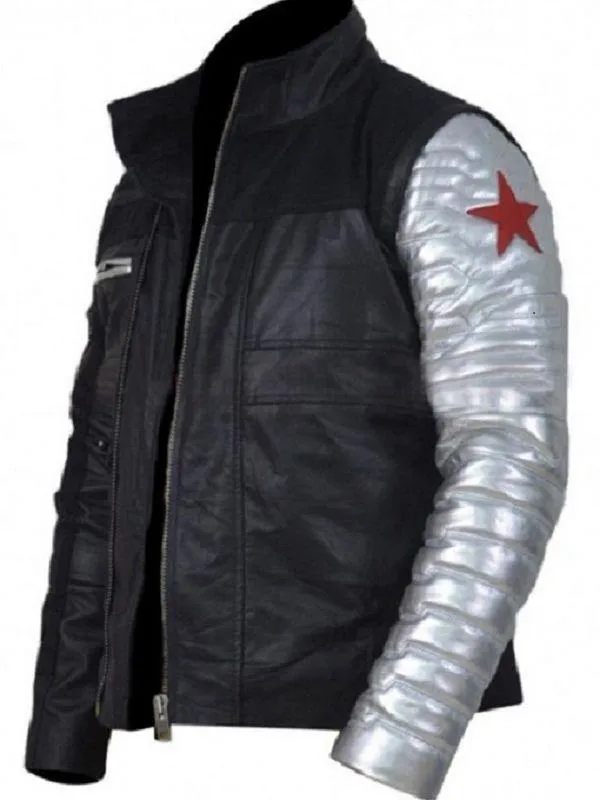 Captain America Winter Soldier Silver Sleeves Jacket