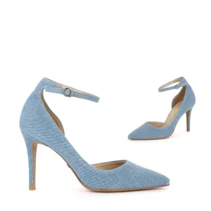 CARTER - denim ankle strap pumps