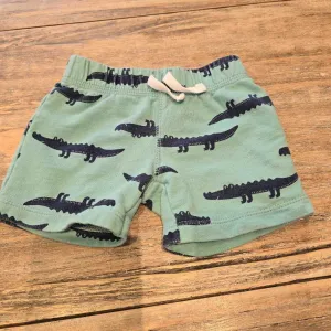 Carters Aqua blue alligator cotton shorts 6m