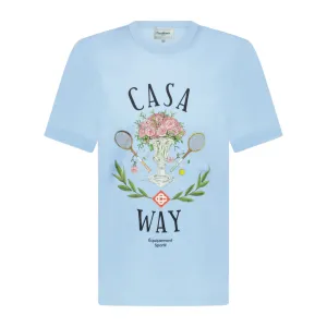 CASABLANCA CASAWAY PRINTED T-SHIRT SKY BLUE