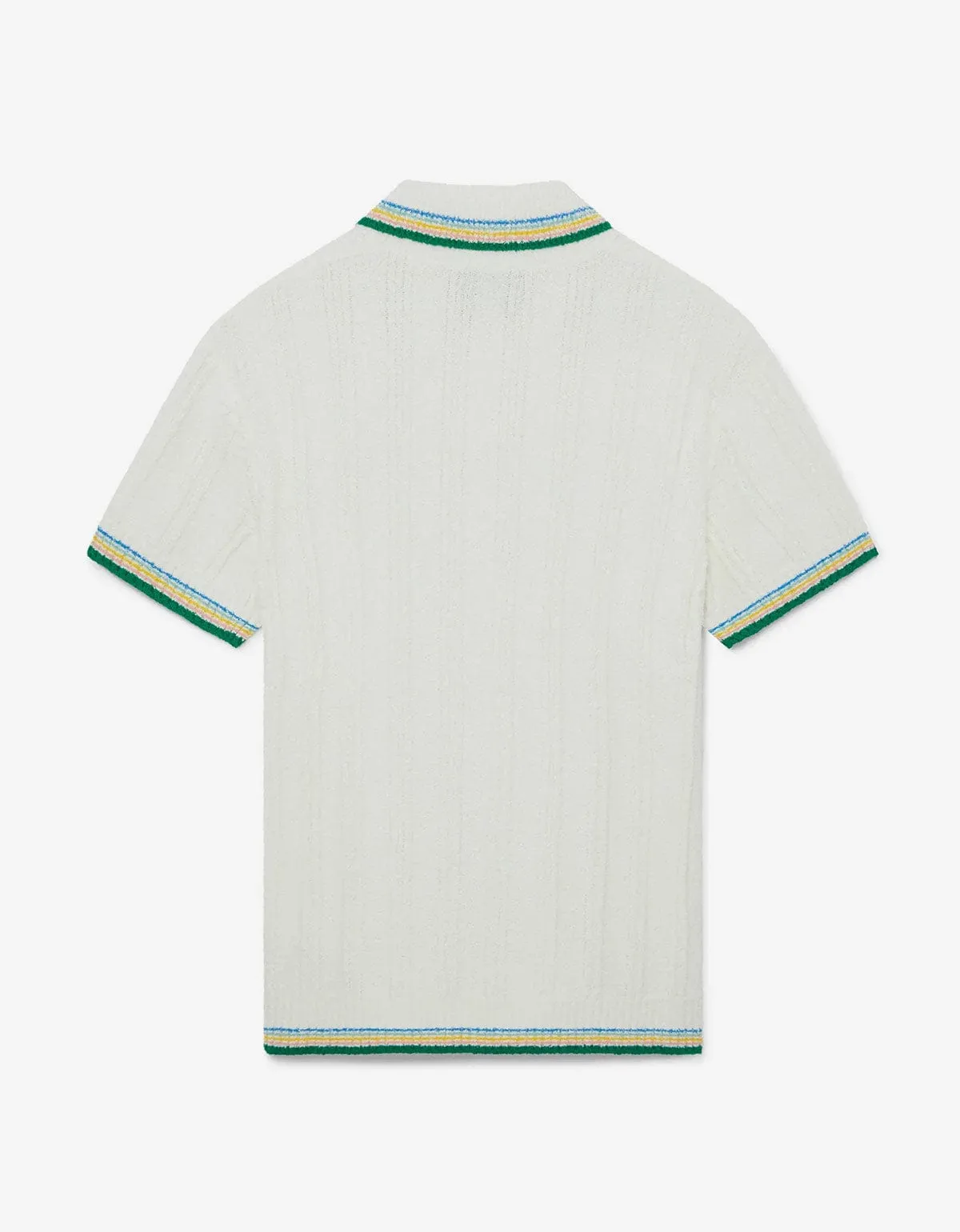 Casablanca White Rib Boucle Polo Shirt