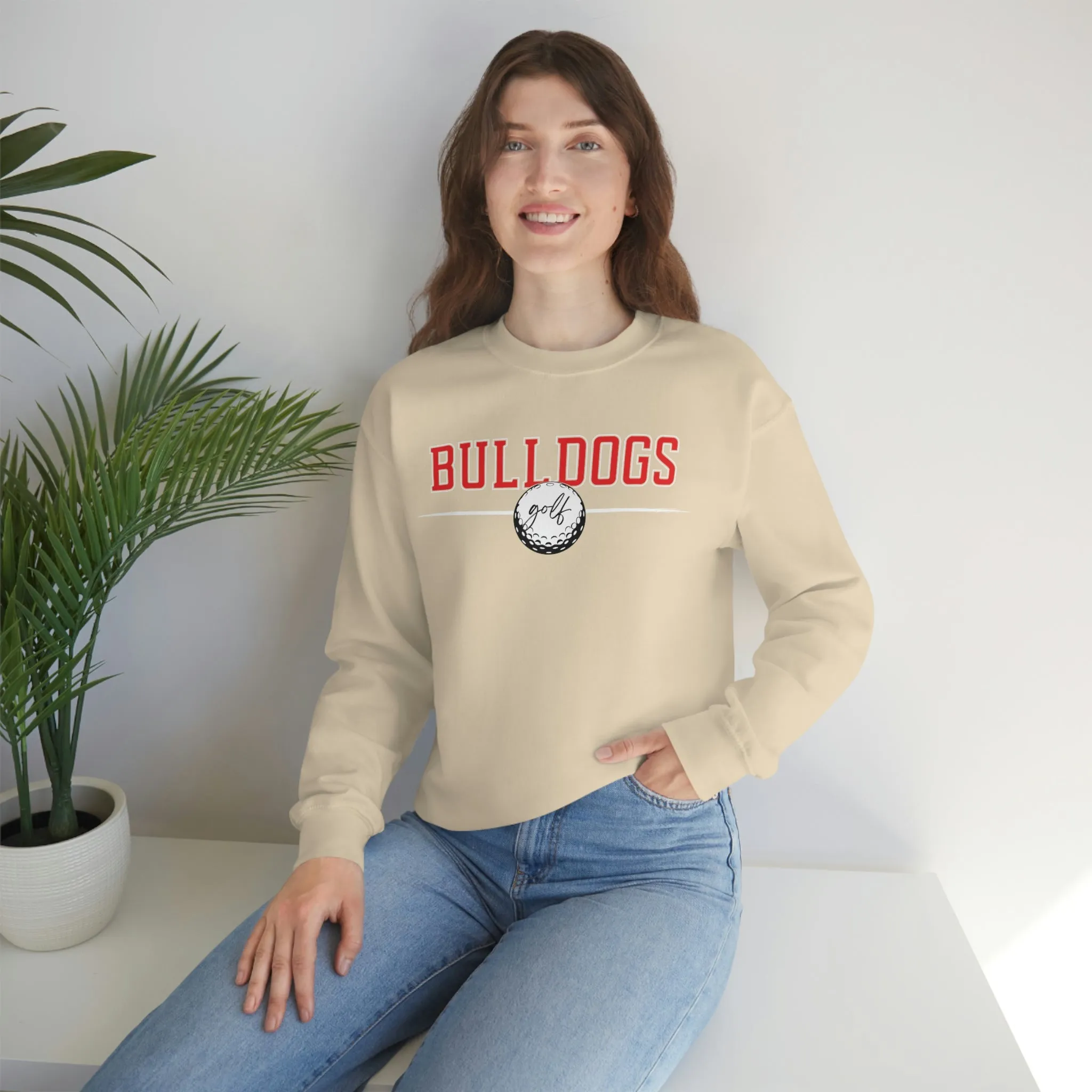 Cedartown Bulldogs Golf Gildan 18000 Unisex Heavy Blend Crewneck Sweatshirt