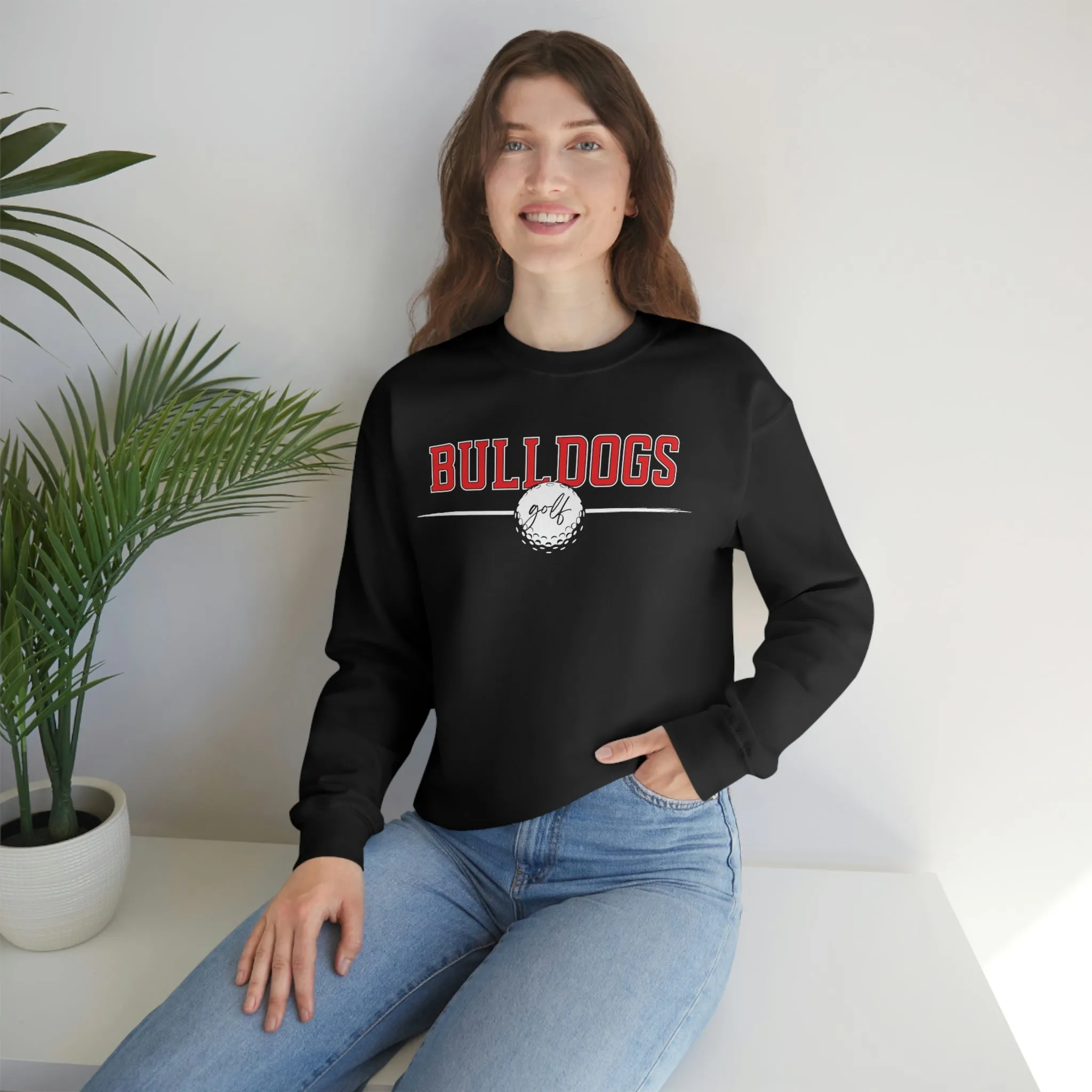 Cedartown Bulldogs Golf Gildan 18000 Unisex Heavy Blend Crewneck Sweatshirt