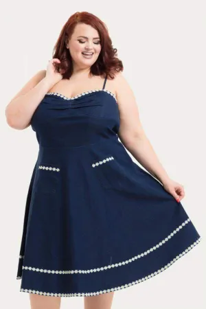 Daisy May Denim Plus Size Flared Dress