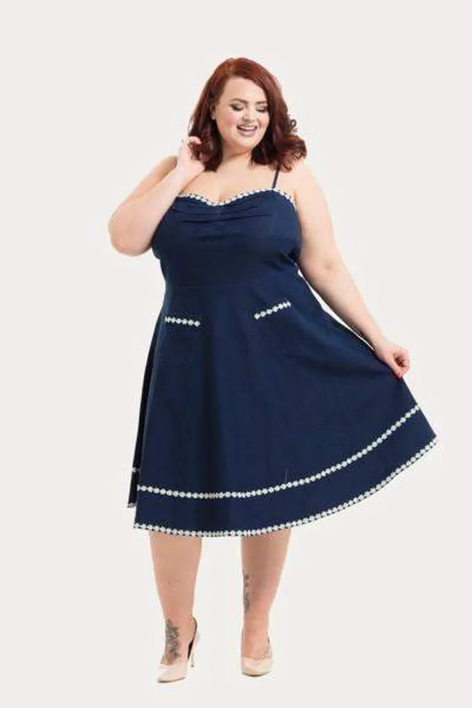 Daisy May Denim Plus Size Flared Dress