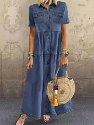 Denim Dress Long Dress Maxi Dress