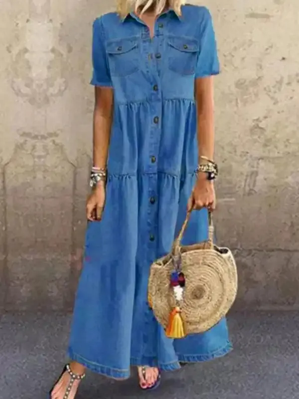 Denim Dress Long Dress Maxi Dress