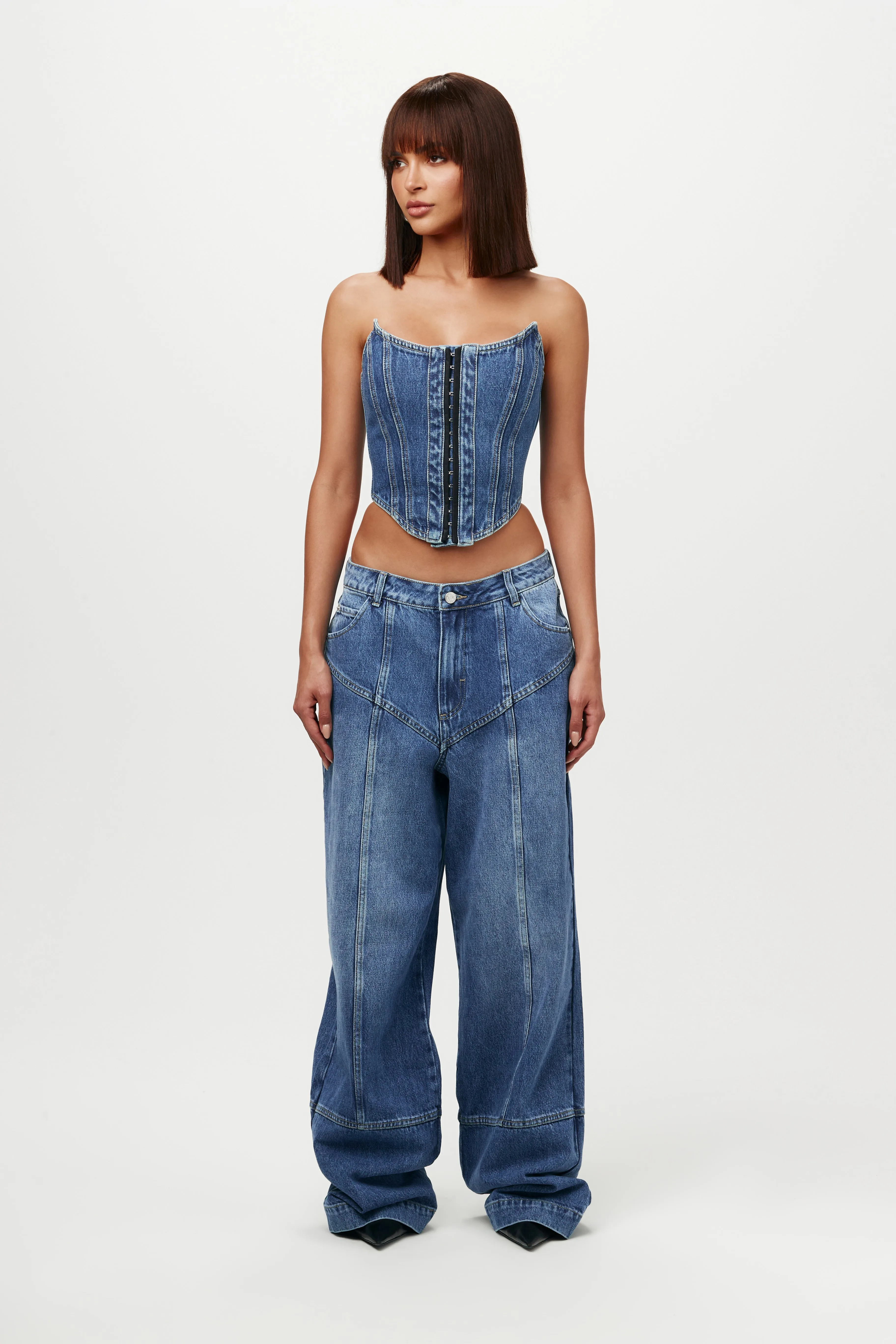 Denim Wide-leg Pants