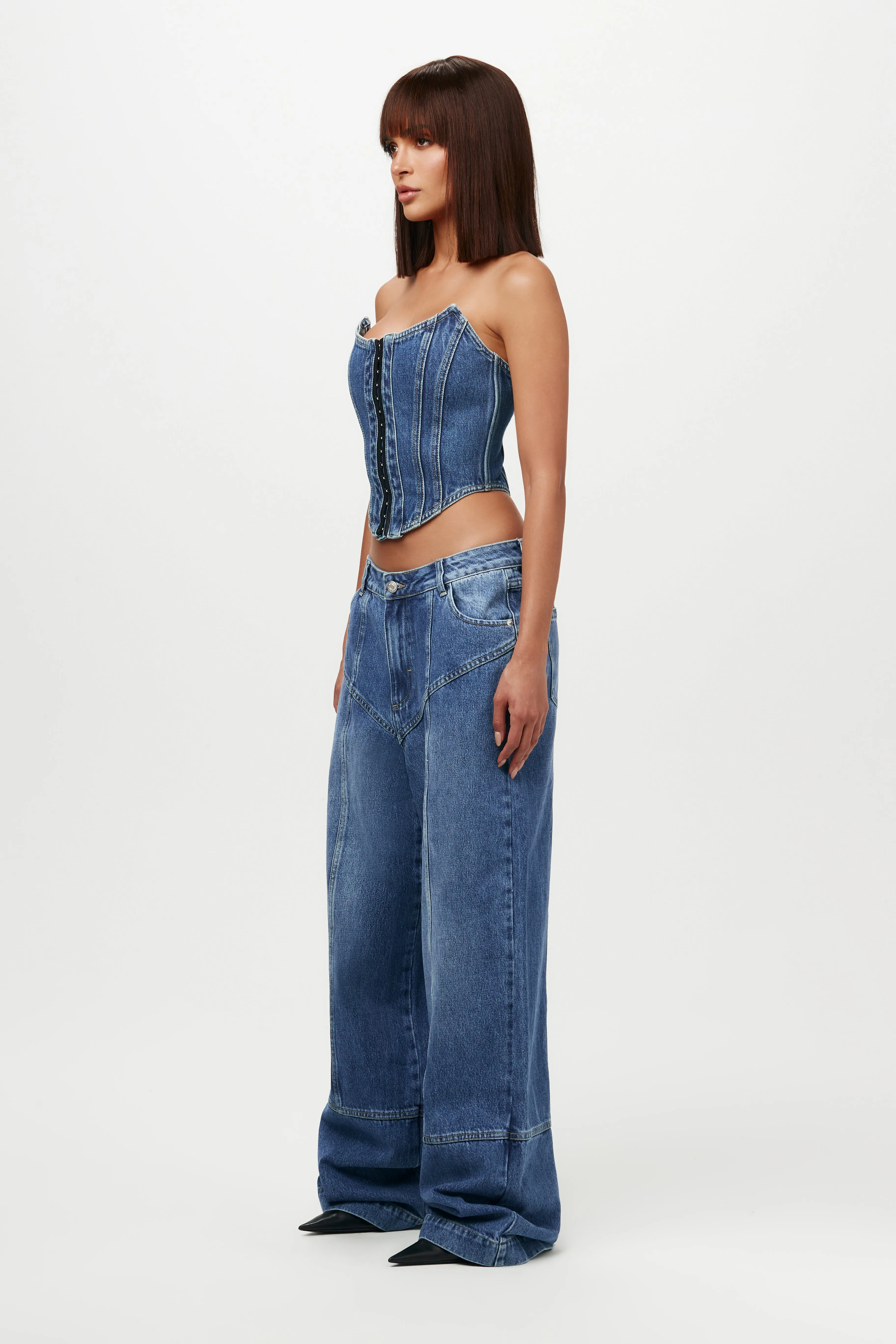 Denim Wide-leg Pants