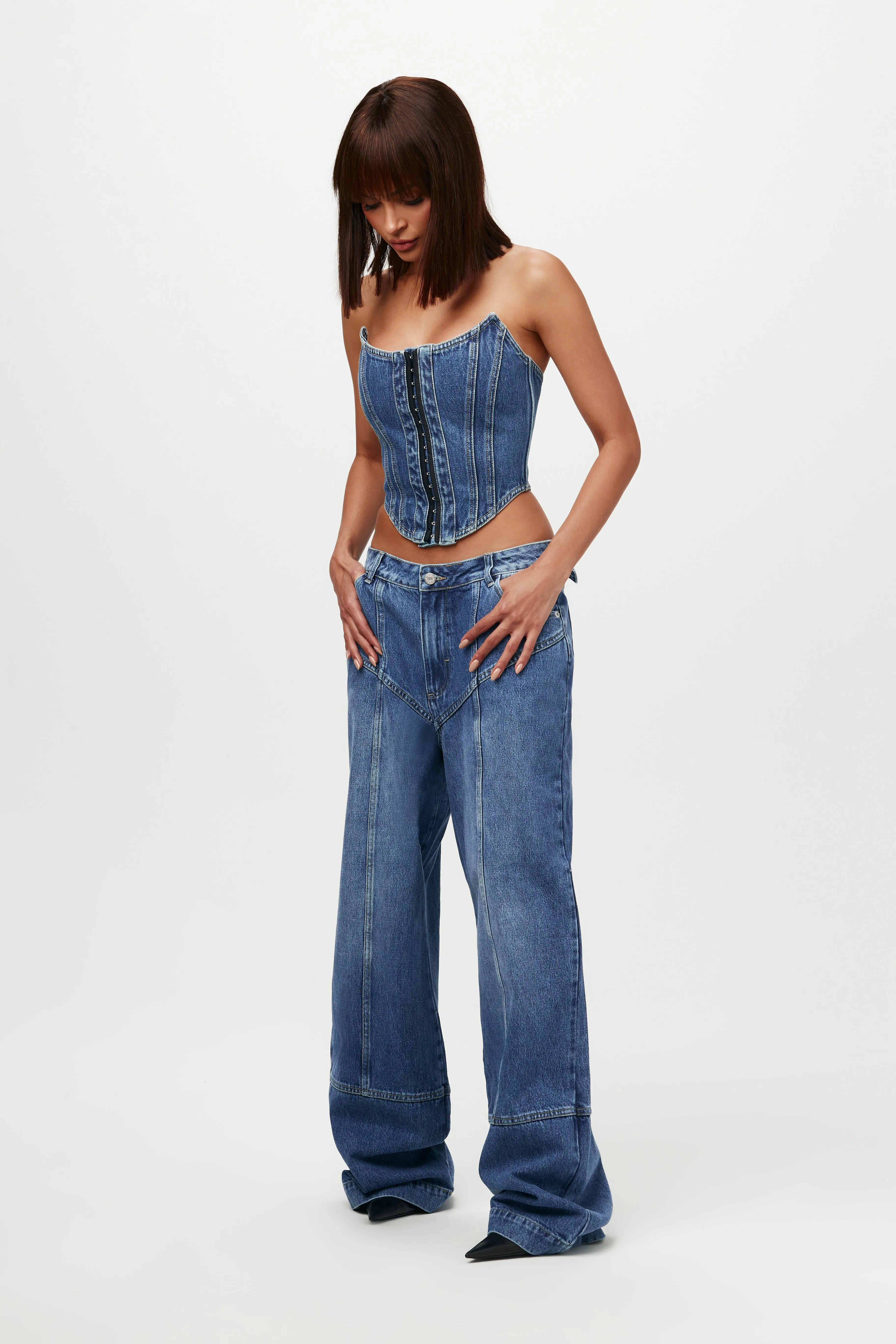 Denim Wide-leg Pants