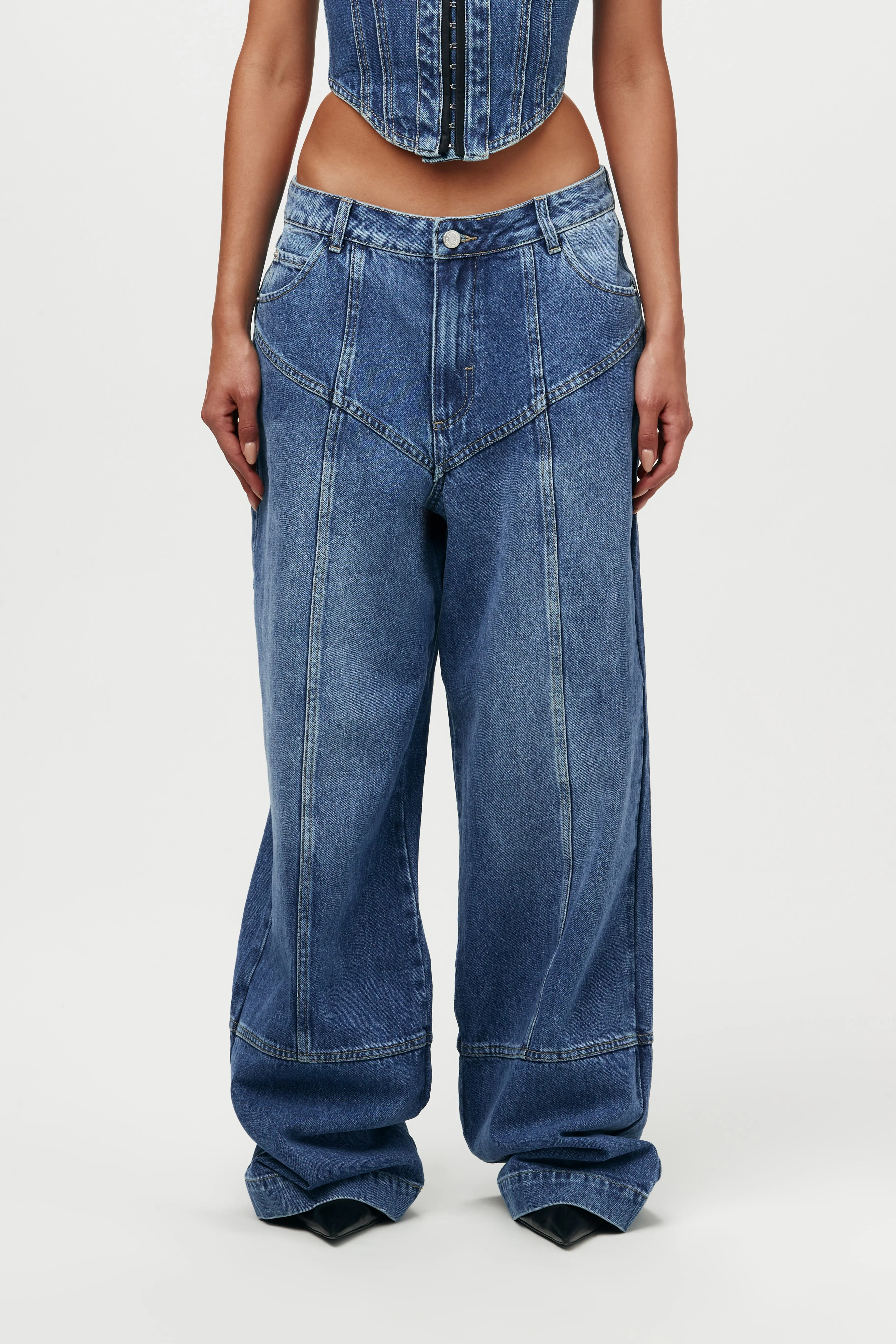 Denim Wide-leg Pants