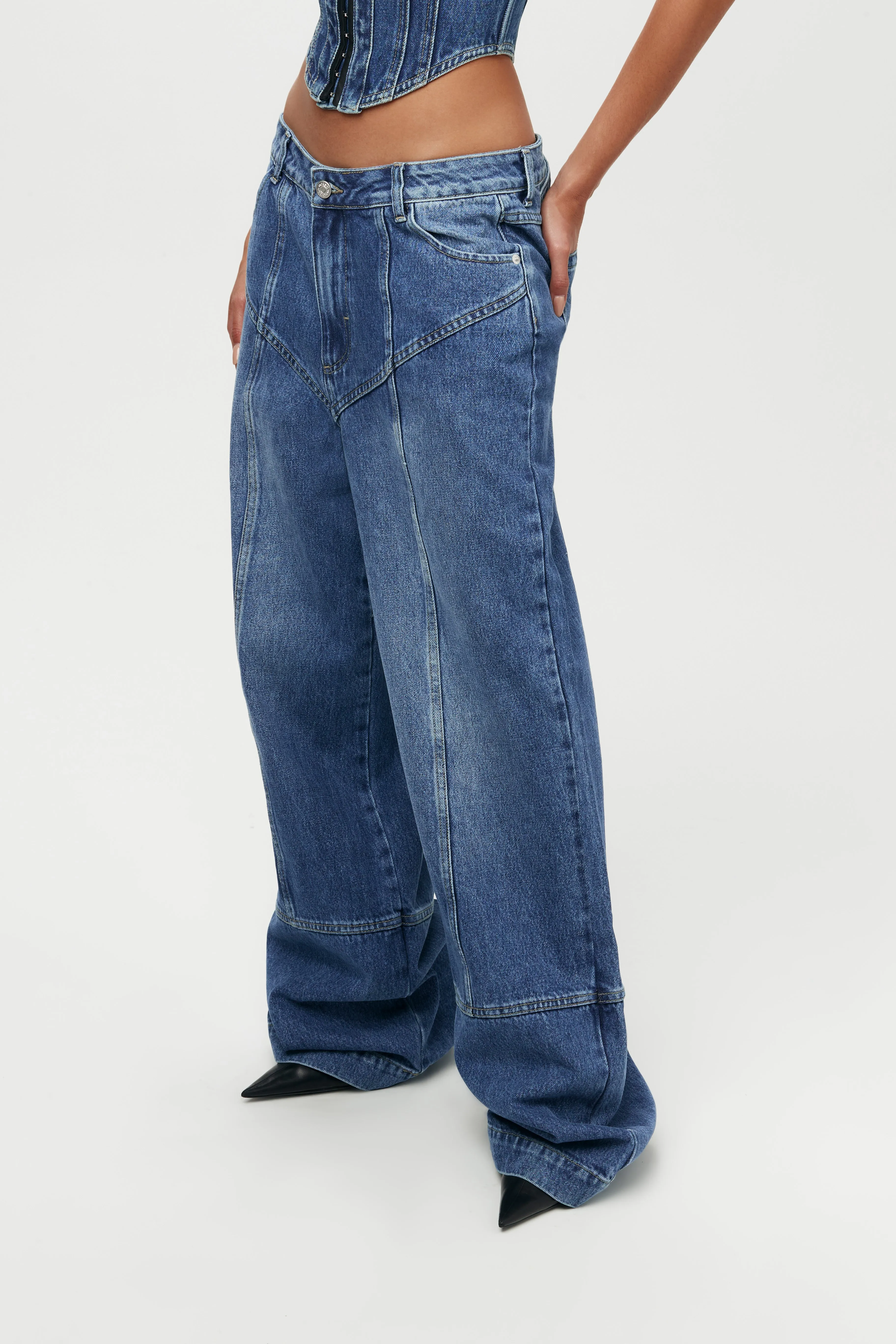 Denim Wide-leg Pants