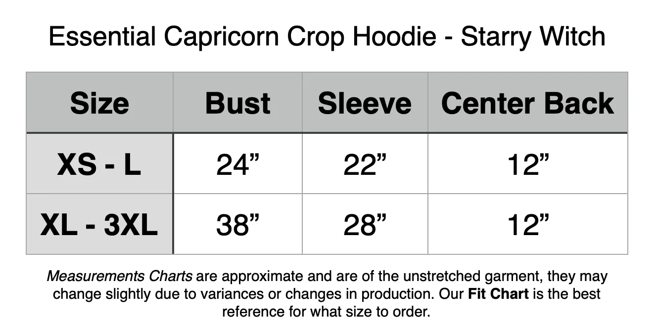 Essential Capricorn Crop Hoodie - Starry Witch