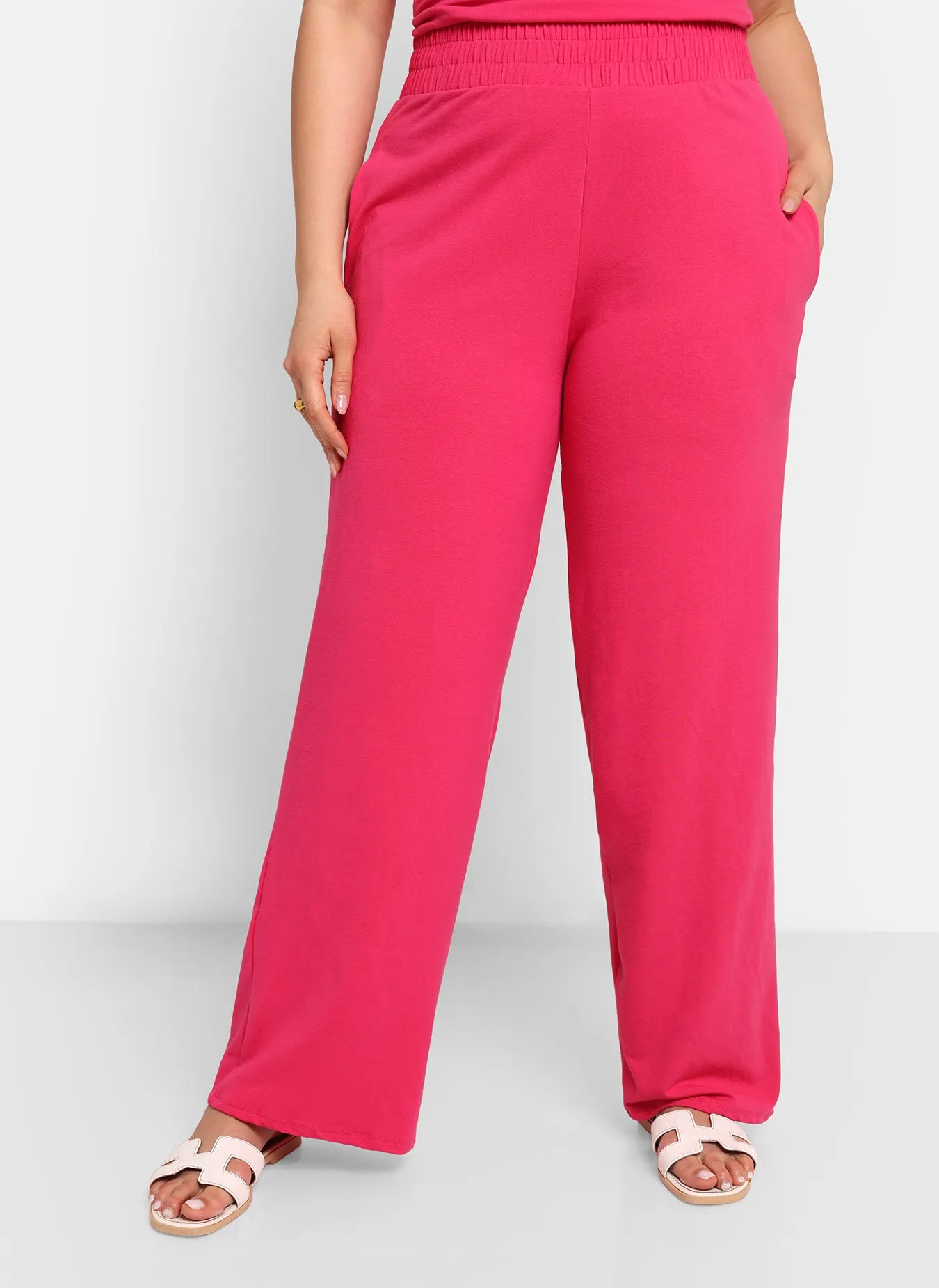 Essential Wide Leg Pants W. Pockets - Fuchsia