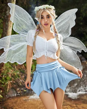 Fairy Mini Skirt Flowy Hem Y2k Lingerie