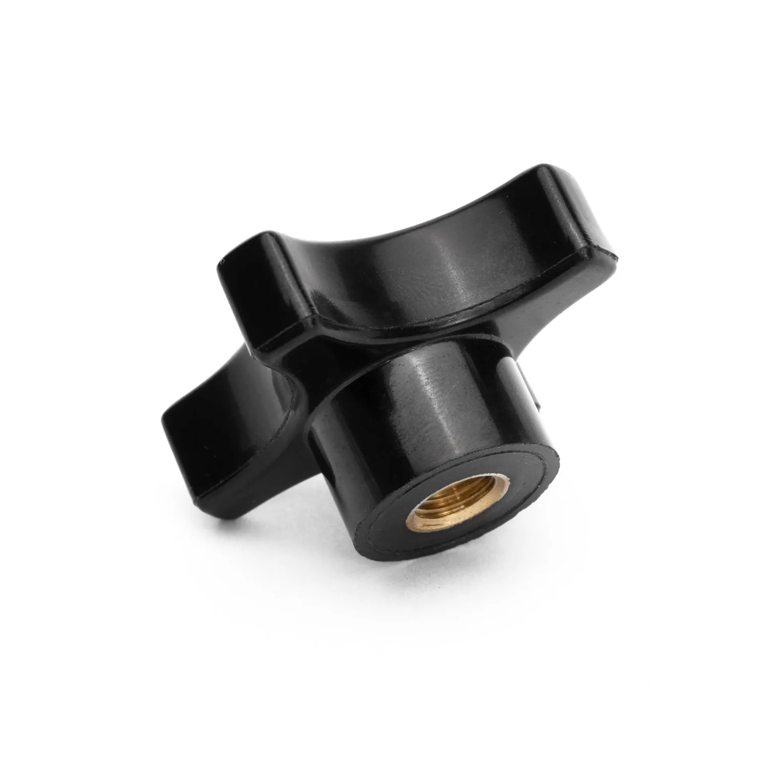 Four Arm Knob, Black, Threaded