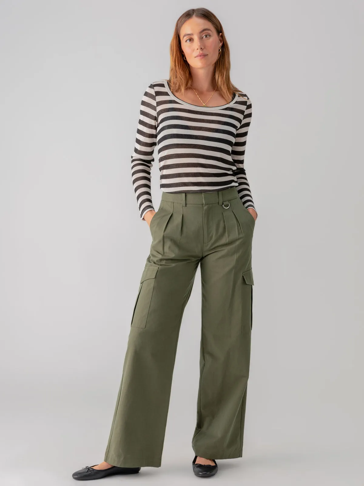 Frankie Cargo High Rise Pant Dark Olive